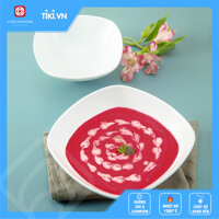 Tô choãng ảo Long Phương Bát tô miệng vuông dáng lùn kiểu mới sứ trắng cao cấp - 8 inch