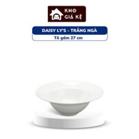 Tô Gấm Sứ Cao Cấp Minh Long - Daisy Lys - Trắng Ngà - 27 cm