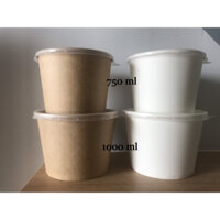 Tô giấy 750ml, Set 50 cái kèm nắp