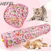 Tổ lều mèo HEFEI, Đường hầm chơi mèo có thể gập lại in hình, Kênh vuông sáng tạo với bóng lông dài kênh thẳng Kênh mèo Đồ chơi vui nhộn tương tác
