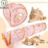 Tổ lều mèo ZENITTHGEM, Đường hầm chơi mèo kênh vuông có thể gập lại, Kênh thẳng dài in sáng tạo với bóng lông Kênh mèo Thú cưng nhỏ