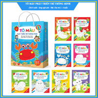 Tô màu phát triển trí thông minh - Tô màu song ngữ Anh - Việt Túi 8 cuốn, dành cho trẻ 2 - 6 tuổi