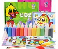 Tô màu tranh cát cho bé trai, bé gái (Bộ 12 tranh cát - kèm 12 lọ cát mầu)