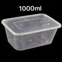 Tô nhựa chữ Nhật 1000ml kèm nắp