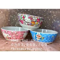 tô nhựa hoạt hình hello kitty - đoraemon ( 1 cái) dễ thương, đáng yêu, vật dụng nhà bếp