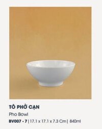 Tô phở cạn Melamine Superware Thái Lan màu Trắng bóng