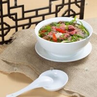 Tô phở sứ trắng phi 20.5 Bát Tràng rộng 20.5cm x 9cm