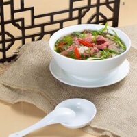 Tô phở sứ trắng phi 20.5 Bát Tràng rộng 20.5cm x 9cm