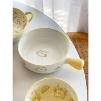 Tô salad bát sứ ăn mì kèm muỗng sứ meow dễ thương #littlechick