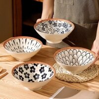 Tô sứ decor, Tô canh, Bát ăn phở, Bát mỳ tô loe, tô nón viền giả mây size 20cm