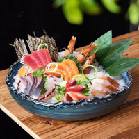 Tô sứ lớn đựng sashimi, tô hải sản ướp lạnh, bát đĩa decor