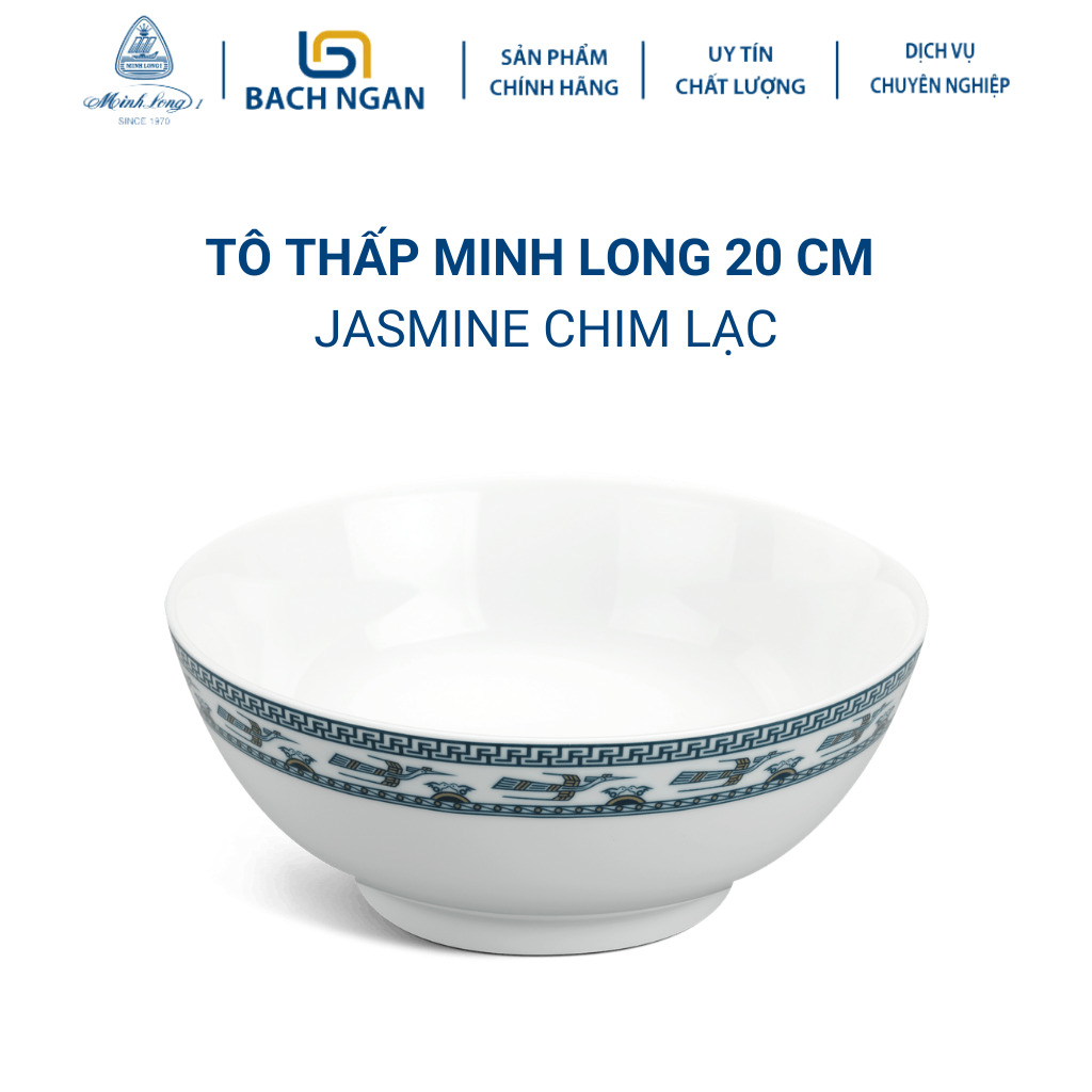 Tô thấp Jasmine Chim Lạc Minh Long 20cm