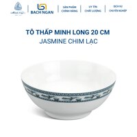 Tô thấp Minh Long 20 cm Jasmine Chim Lạc Bằng sứ, Hàng Đẹp, Cao Cấp, Dùng Trong Gia Đình, Đãi Khách, Tặng Quà Tân Gia