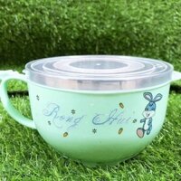 Tô, Thố Ca Ăn Mì Lõi Inox Có Kèm Nắp Và Thìa Hình Thú
