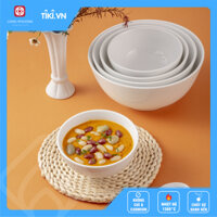 Tô tống - Tô đựng canh sứ trắng cao cấp Long Phương - 8 inch