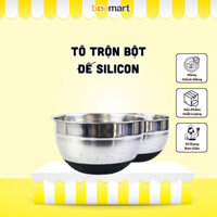 Tô trộn bột inox đế Silicon - Dùng trộn nhồi bột, đánh kem, đánh trứng