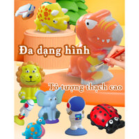 Tô tượng thạch cao kèm sẵn màu và cọ, tượng tô màu cho bé, tượng thạch cao tự làm