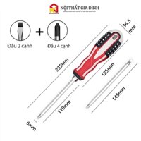 Tô Vít 2 Đầu Cờ Mỹ Thép CRV Chống Gỉ , Tua vít 2 đầu thay thế  TV_CM6110