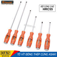 Tô vít đóng Asaki 2 cạnh 4 cạnh thân lục giác thép cứng cao cấp HRC55 có nam châm từ tính mạnh tua vít đóng Nhật tuốc nơ vít đóng dẹp bake chống va đập tô đóng to vit dong tua vit dong