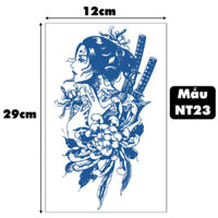 Tờ Xăm Hình Xăm Dán 15 Ngày Không Trôi Chống Thấm Nước Tạm Thời Mĩ nữ Samurai Kiếm nhật Hoa Legaxi - NT23