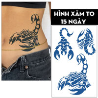 Tờ Xăm Miếng Dán Xăm Tattoo Tạm Thời 15 Ngày Không Trôi Chống Thấm Nước Bọ cạp Thần nông Thiên Yết Legaxi - NT08