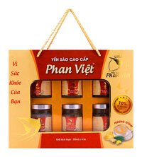 Tổ Yến Chưng Sẵn Có Đường Hương Gừng Phan Việt Lốc 6 Lọ x 70ml