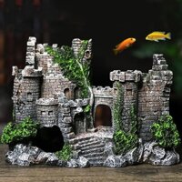 Tòa Lâu Đài Cổ Trang Trí Bể Cá Cảnh, Phụ Kiện Decor Trang Trí Hòn Non Bộ. Thành Cổ Tạo Nơi Trú Ngụ Thu Hút Cho Cá