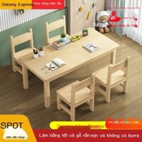 Toàn Bộ Bàn Ghế Trẻ Em Bằng Gỗ Nguyên Khối Kết Hợp Bàn Ghế Mẫu Giáo Bàn Học Tập Gia Dụng Bàn Viết Đ