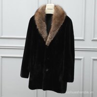 Toàn bộ lông thú cỡ lớn gấu trúc cổ lông lông thú lông thú Áo khoác lông nam