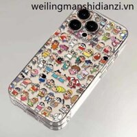 Toàn Màn Hình Crayon Shin-Chan Thích Hợp Cho 15promax13 Ốp Điện Thoại 14plus Trong Suốt 12mini Dễ Thương 11 Hoạt Hình 678plus Huawei vivo Glory oppo Xiaomi Redmi