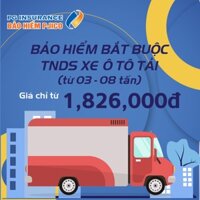 Toàn Quốc [E-voucher] PJICO - Bảo hiểm TNDS bắt buộc xe ô tô tải - Loại từ 3 đến 8 tấn