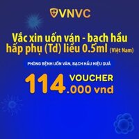 Toàn quốc [Voucher giấy] Vắc xin Uốn ván - Bạch hầu hấp phụ Td (Việt Nam) liều 0.5ml tại VNVC