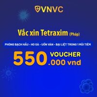 Toàn quốc [Voucher giấy] Voucher vắc xin Tetraxim (Pháp) tại VNVC phòng bệnh Bạch hầu, Ho gà, Uốn ván, Bại liệt