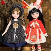 Tobie 1 Bộ Búp Bê BJD 30cm Có Quần Áo, Đôi Mắt Hấp Dẫn Tóc Dài Công Chúa Dress Up Búp Bê BJD, Búp Bê Dễ Thương 1 / 6 SD Anime Ball Jointed Princess Makeup Ball Joint Doll Trẻ Em