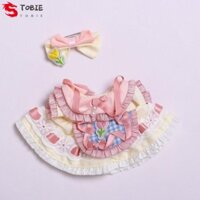 Tobie 17cm Quần áo búp bê Labubububu, Nơ màu hồng ngồi dự tiệc Labubububububububu, Viền DIY Váy hầu gái Thay thế Labububutu Thời gian Trẻ em Quà tặng