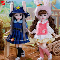 Tobie 30cm Anime Bjd Doll, với quần áo Hình cầu Khớp 1 / 6 Búp bê Bjd, Đồ chơi nhà chơi Đồ chơi dễ thương Trang phục đầy màu sắc Búp bê bản lề Đồ chơi trẻ em