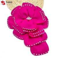 Tobie 3D Hoa Nhiều Lớp Táo, Miếng Dán Quần Áo Hoa Ngực, Phụ Kiện Đầm Kim Cương Giả Có Thể Tháo Rời Có Pin Quần Áo Táo Nữ