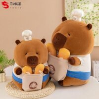 Tobie Capybara Đồ chơi sang trọng, Mô phỏng Búp bê sang trọng Capybara lông tơ, Gối ngủ Hoạt hình Làm bánh mềm Capibara Búp bê lông tơ Trang trí nội thất