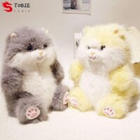 Tobie Thú Nhồi Bông Búp Bê Mèo, Ngồi Mềm Mô Phỏng Mèo Sang Trọng Đồ Chơi, Bộ Sưu Tập Dễ Thương Hoạt Hình Ins Xám Mèo Con Búp Bê Mềm Trang Trí Hiện Tại