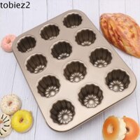Tobiemi Khuôn Bánh Kẹo Máy Nướng Mousse Muffin Bánh Ngọt 12 Khoang Bánh Custard Chảo