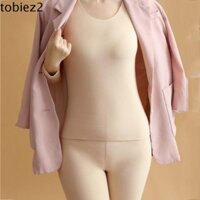 Tobiemi Nữ Giữ Nhiệt Quần Lót Liền Mạch Ấm Áp Đức Quần Lông Cừu Cổ Chữ O Quần Lót Co Giãn Màu Trơn
