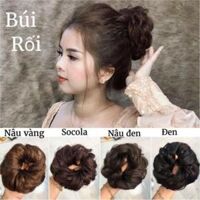 tóc búi cột xoăn - Nâu vàng