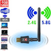 Tốc Độ Không Dây 600 Mbps USB Wifi Mạng Phát 2 Băng Tần 2.4G/5.8 GHz Có Anten