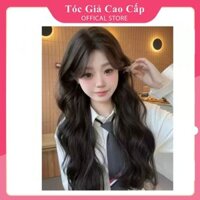 Tóc Giả 2 Mái Nguyên Đầu Xoăn Dài, Tóc Giả Nữ Dài, Mềm Mượt, Phong Cách Dễ Thương, 2208