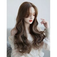 tóc giả 2 mái xoăn ❤️ freeship 50k❤️ tóc giả 2 mái hất xoăn+ tặng lưới chùm