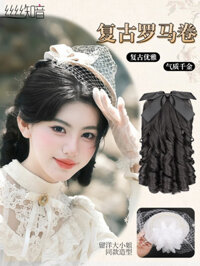 Tóc Giả Bím Retro La Mã Cuộn Cộng Hòa Trung Quốc Học Tập Ở Nước Ngoài Với Con Gái Đuôi Ngựa Cao Sườn Xám Kiểu Tóc Mô Phỏng Mới Phong Cách Trung Hoa