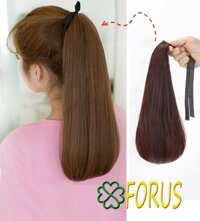 Tóc giả cột đuôi cúp, buộc cúp, cột cúp đuôi, cột đuôi phồng D12 - Nâu đỏ
