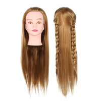 Tóc Giả Đầu Manocanh Tạo Kiểu Bện, thắt bím, đầu canh học cắt Mẫu 70cm_MauDong