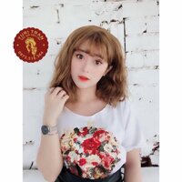 Tóc giả dợn sóng ĐƠN 50KTóc giả nguyên đầu cao cấp dợn sóng- tặng lưới chùm tóc - Xám khoi