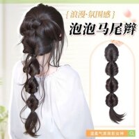 Tóc Giả Đuôi Ngựa Nữ Tự Nhiên Mô Phỏng Grabbing Bong Bóng Dây Buộc Thấp Lưng Đuôi Ngựa Dài Bím Tóc Phụ Kiện